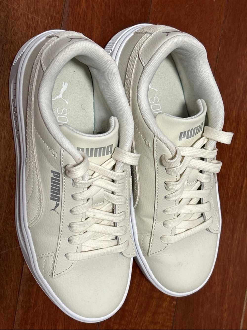 Puma Women’s Cream Classic Lace-Up Sneakers - Picture 3 of 4